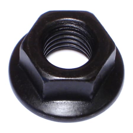 Flange Nut, M12-1.75, Steel, Class 10, Black Phosphate, 8 PK